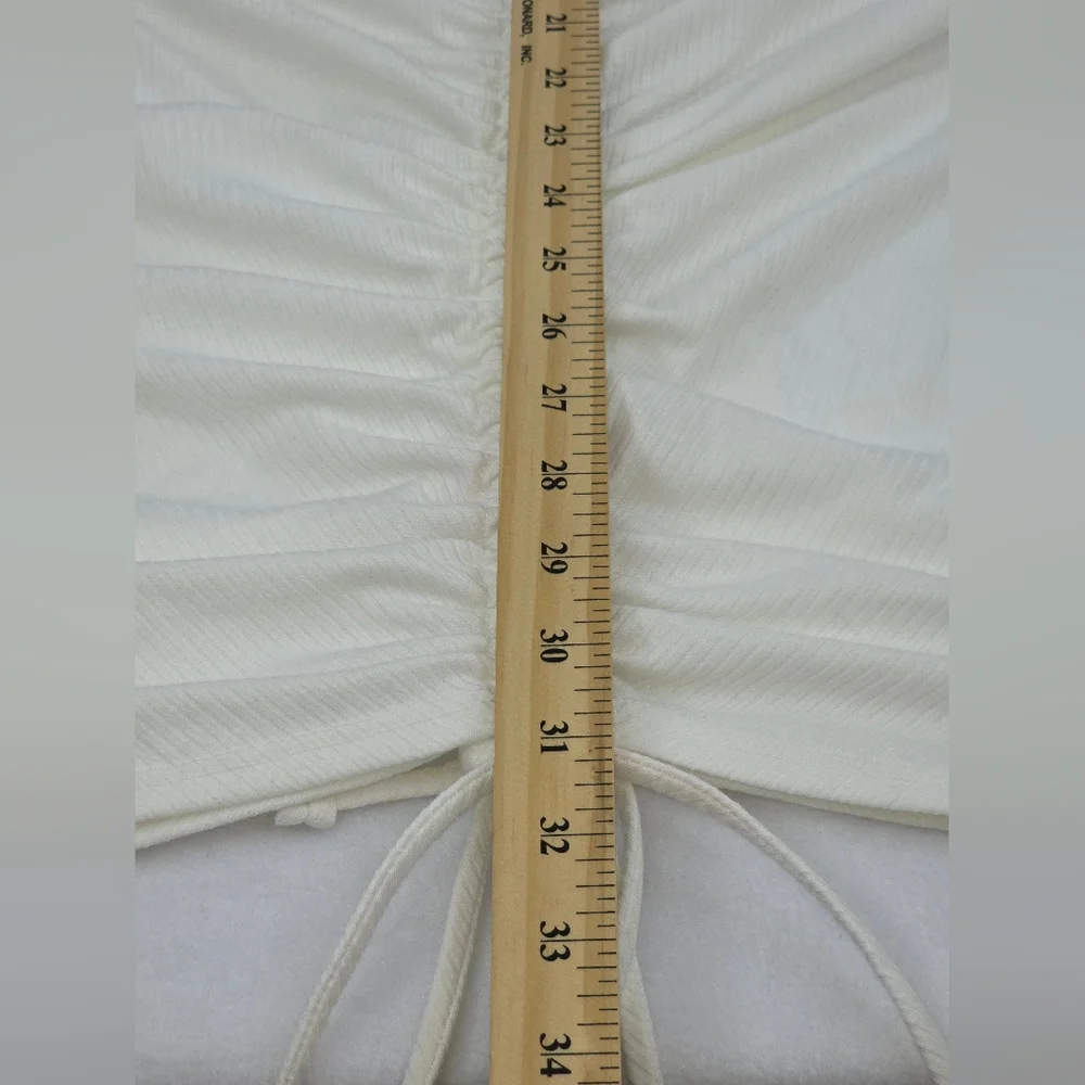 Curvy Sense 3X Ruched Midi Skirt in White 2606-U